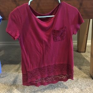 Maroon lace top